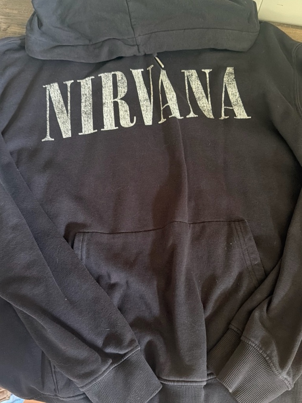 H&M Black Nirvana Logo Pullover Hoodie